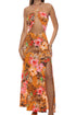 Luli Fama Paradise Prowl Halter Ring Cut Out Maxi Dress