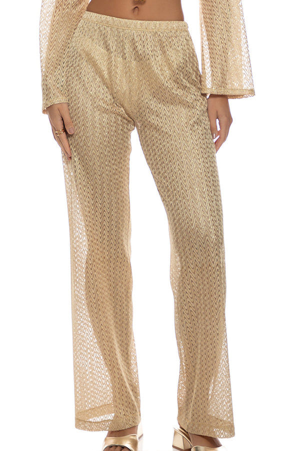 Luli Fama Golden Drift Elastic Waistband Pant