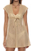 Luli Fama Golden Drift V Neck Tie Cover Up