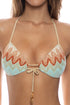 Luli Fama Zig Zag Flow Molded Push Up Bandeau Halter Top