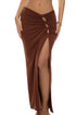 Luli Fama Sunlit Sands Ruched Asymmetrical Keyhole Skirt