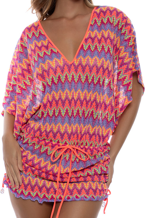 Luli Fama Song Of The Sea Cabana V-Neck Dress