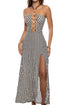 Luli Fama Optic Motion Halter Ring Long Dress