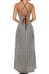 Luli Fama Optic Motion Halter Ring Long Dress