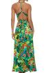 Luli Fama Peacock Affair Convertible Maxi Dress