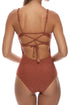 Luli Fama Sunlit Sands Square Neck One Piece Fuller Coverage