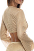 Luli Fama Golden Drift Bell Sleeve Crop Top