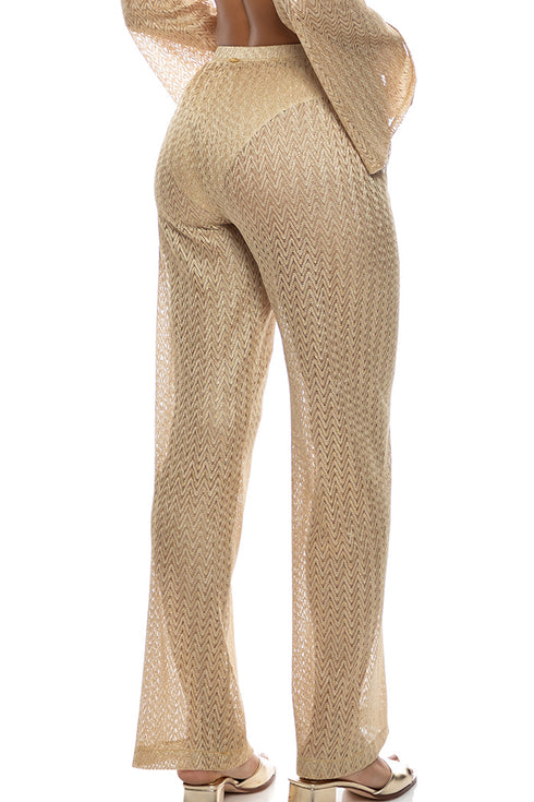 Luli Fama Golden Drift Elastic Waistband Pant