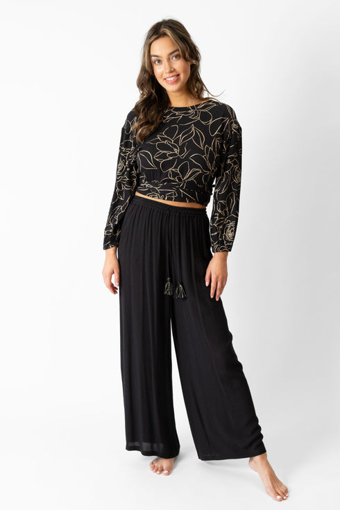 Koy Resort Miami Shine Wrap Long Sleeve Top