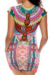Luli Fama Chasing Waterfalls Short Sleeve Body-Con Dress