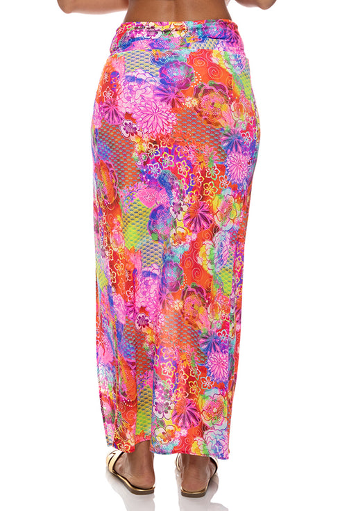 Luli Fama Blooming Spark Twist Front Skirt