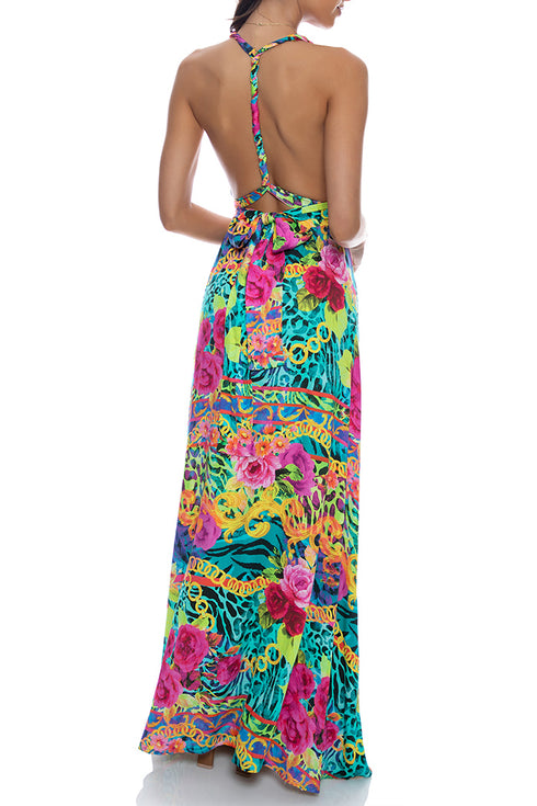 Luli Fama Wild Blooms Convertible Maxi Dress