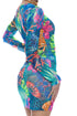 Luli Fama Tropical Siren Long Sleeve Mini Dress