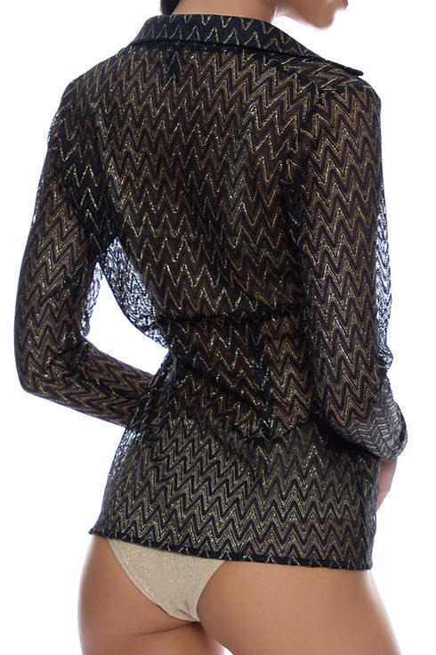 Luli Fama Buzzing Button Up Top