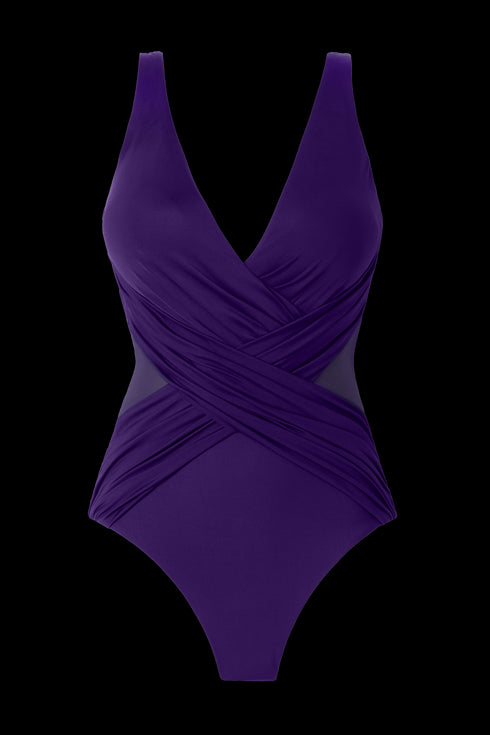 MiracleSuit Illusionists Crossover With Mesh One Piece Swimsuit