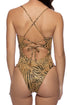 Luli Fama Safari Sunsets Square Neck Laced Up One Piece