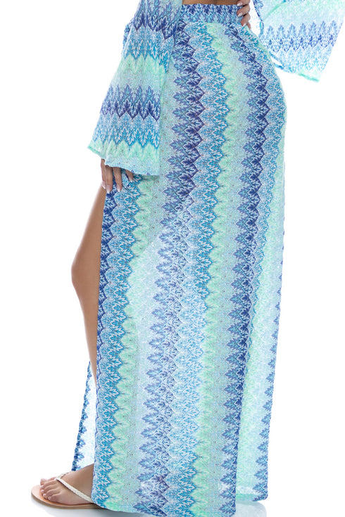 Luli Fama Seven Seas Long Wrap Skirt