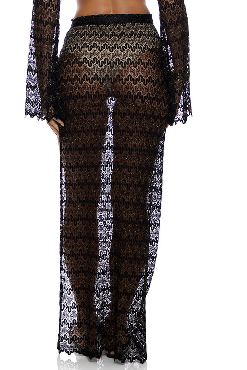 Luli Fama Midnight Currents Long Wrap Skirt