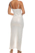 Luli Fama Sunlit Oasis Peek A Boo Ruched Side Slit Maxi Dress