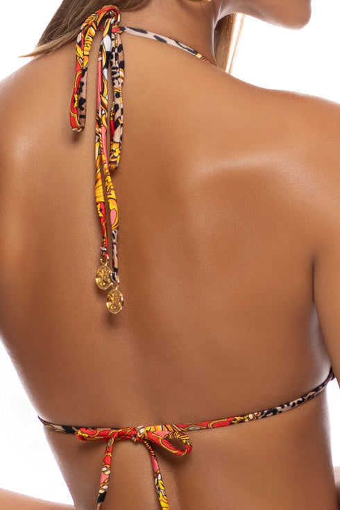 Luli Fama Tropical Majesty Chain Triangle Top