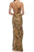 Luli Fama Safari Sunsets Cross Back Long Dress