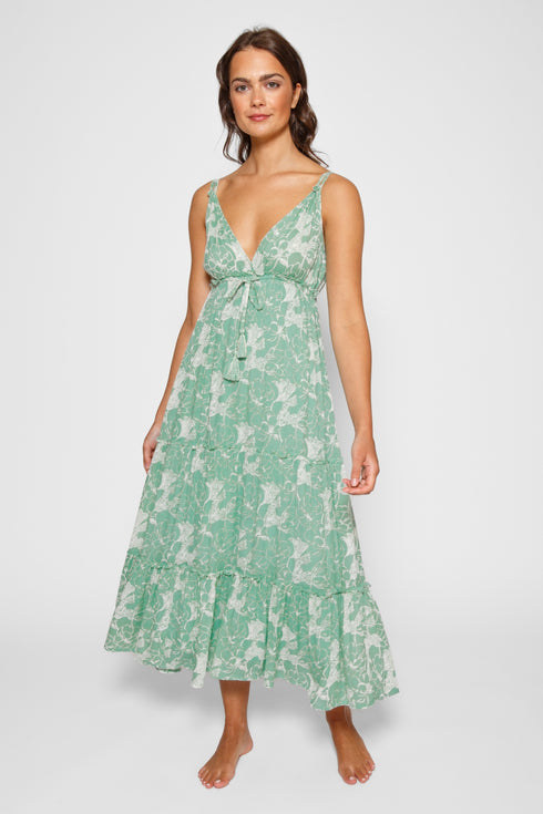 Koy Resort Bloom Tiered Midi Dress