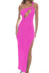 Luli Fama Wave Chaser Asymmetrical Cut Out Maxi Dress