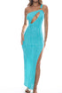 Luli Fama Wave Chaser Asymmetrical Cut Out Maxi Dress