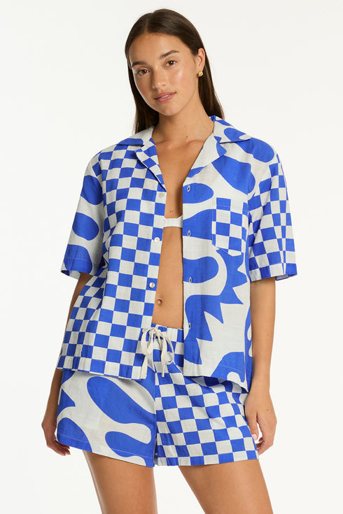 Sea Level Seascape Bowling Shirt