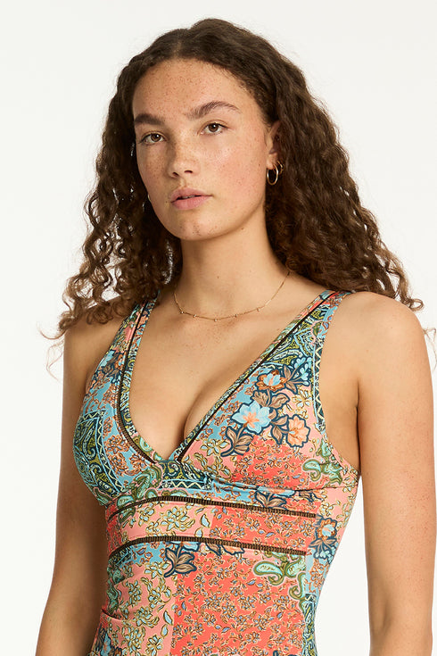 Sea Level Java Spliced Tankini Tri Top
