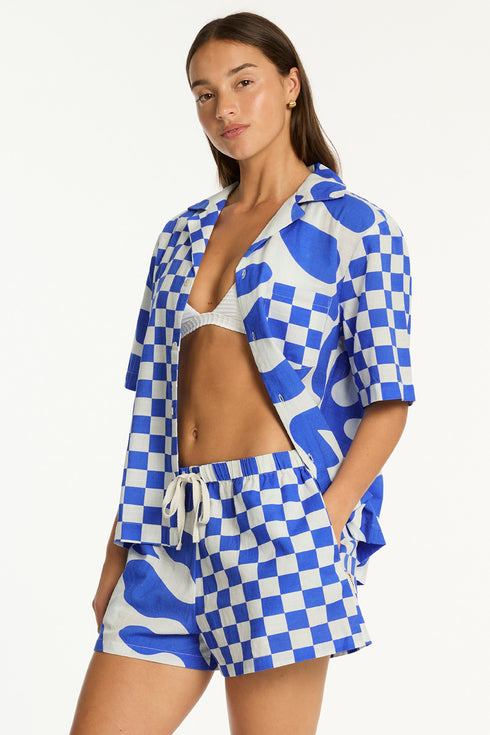 Sea Level Seascape Bowling Shirt