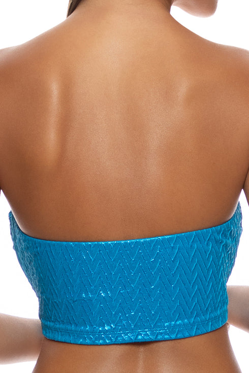 Luli Fama Liquid Voltage Double Loop Bandeau Crop Top