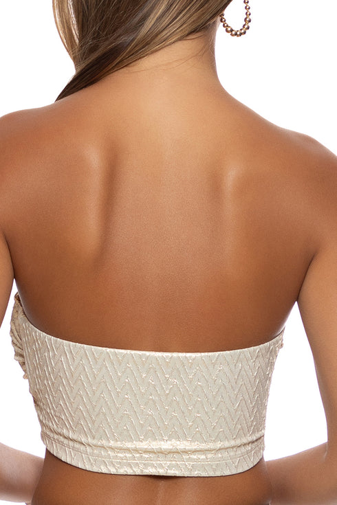 Luli Fama Liquid Voltage Double Loop Bandeau Crop Top