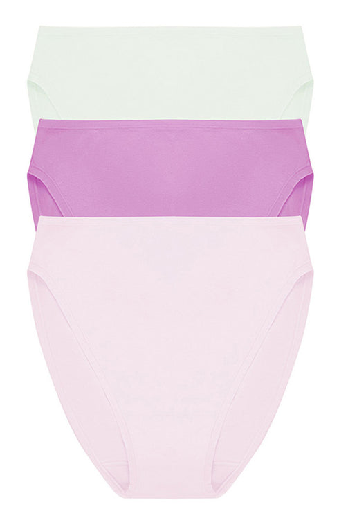 Natori Bliss Bare Cotton High Cut Brief 3-pack