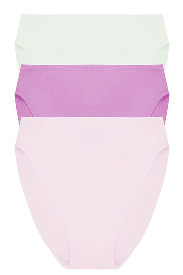 Natori Bliss Bare Cotton High Cut Brief 3-pack