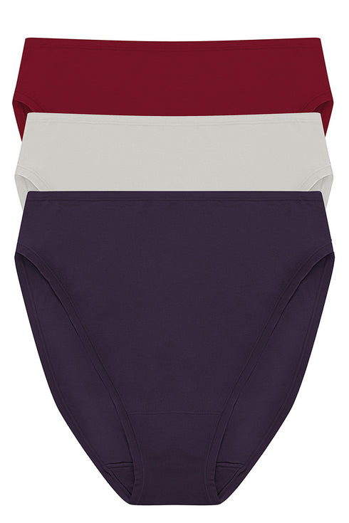 Natori Bliss Bare Cotton High Cut Brief 3-pack