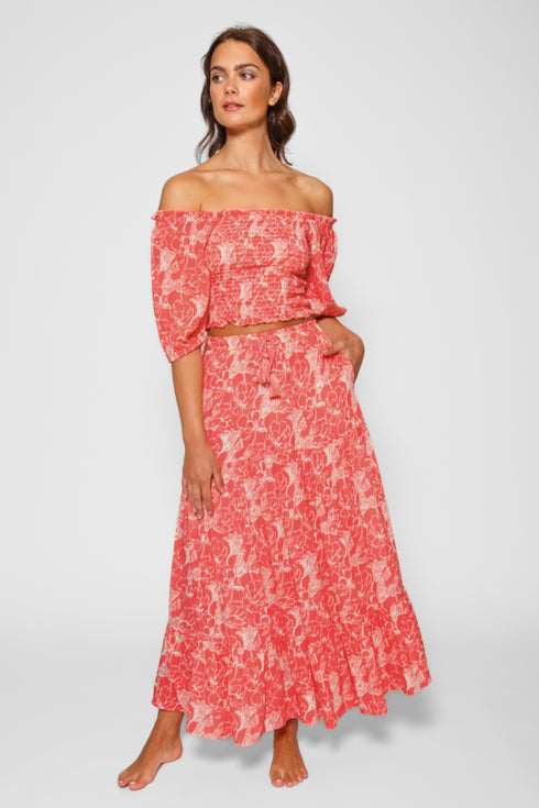 Koy Resort Bloom Long Tiered Skirt