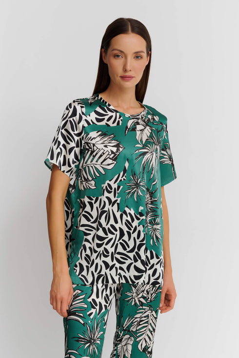 Shan Soie Short-Sleeve Silk T-Shirt