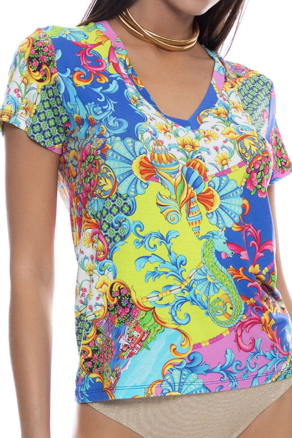 Luli Fama La Costa V Neck T Shirt