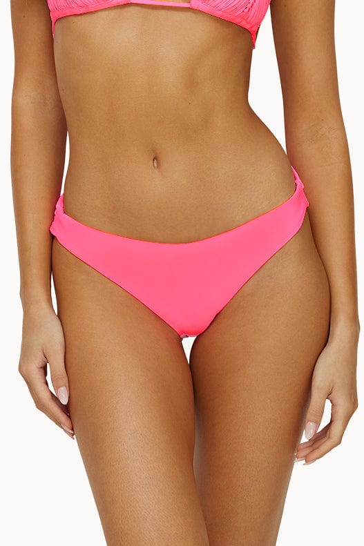 PQ Swim Vivid Pink Basic Ruched Bottoms