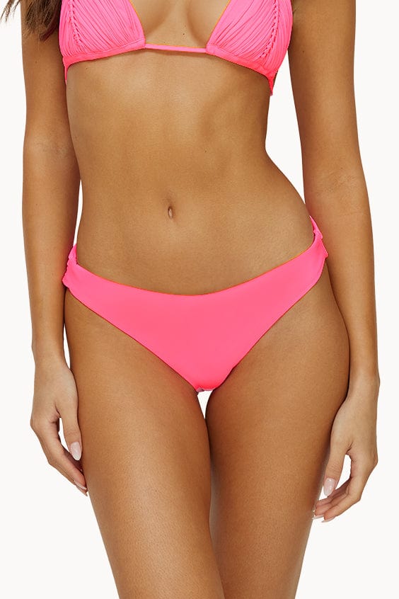 PQ Swim Vivid Pink Basic Ruched Bottoms