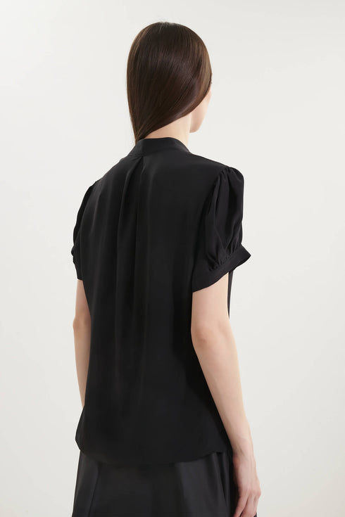 Shan Céline Short-sleeved silk blouse