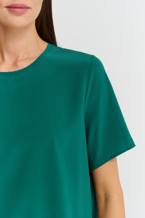 Shan Soie Short-Sleeve Silk T-Shirt