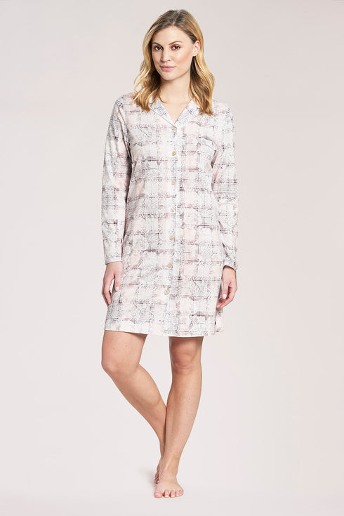Rosch Smart Casual Nightdress long sleeve button-through