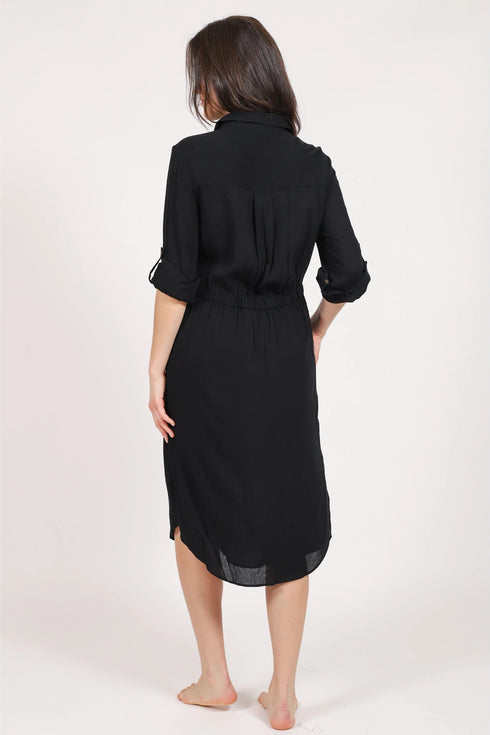 Koy Resort Miami Shirt Dress with Tie