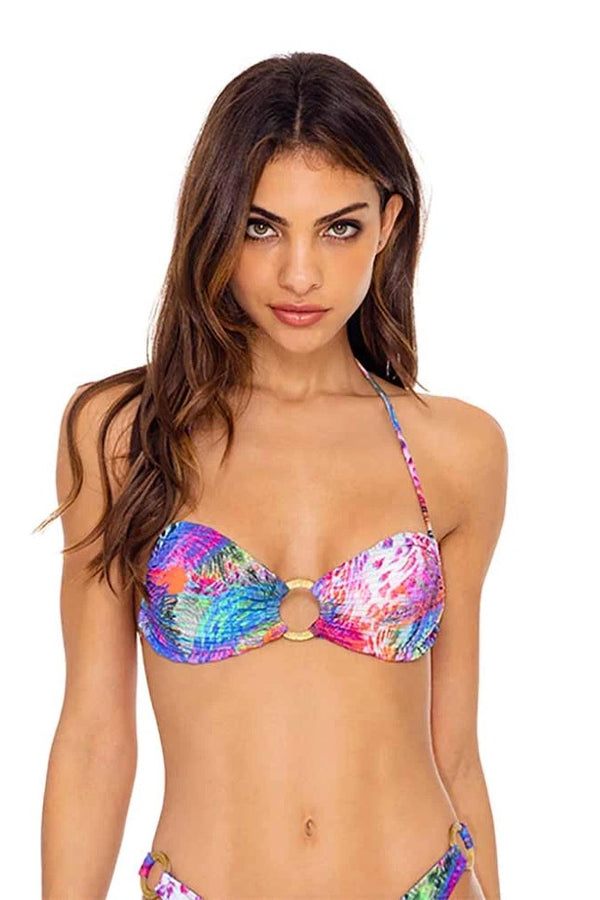 Luli Fama Isla Holbox RING HALTER BANDEAU TOP