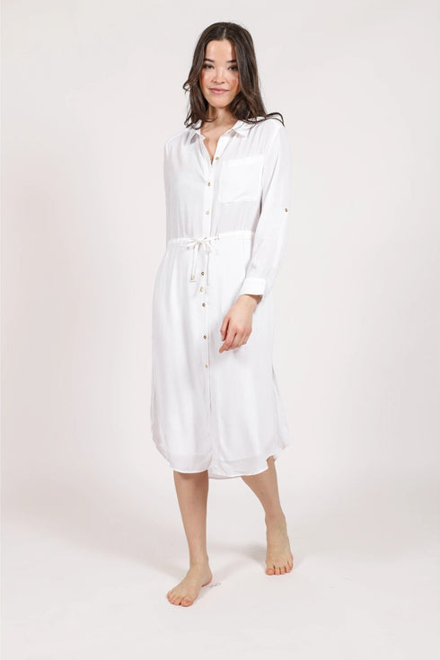 Koy Resort Miami Shirt Dress with Tie
