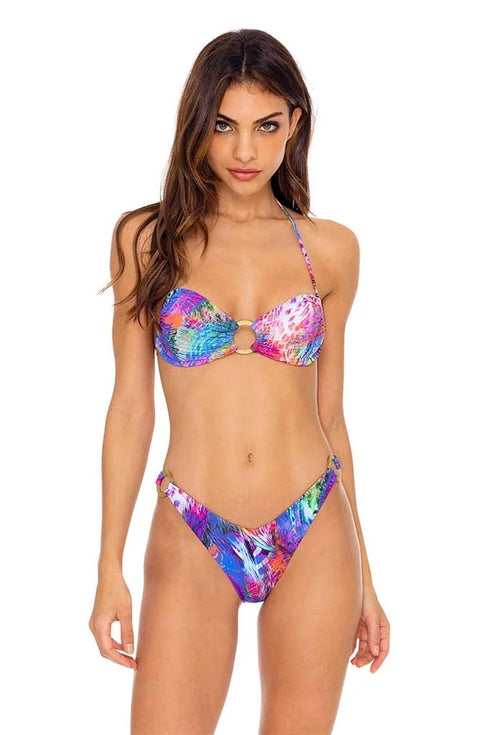 Luli Fama Isla Holbox RING HALTER BANDEAU TOP