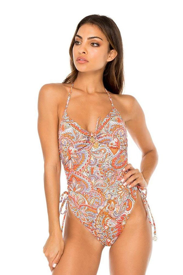 Luli Fama Andaluz Reversible Drawstring High Leg One Piece