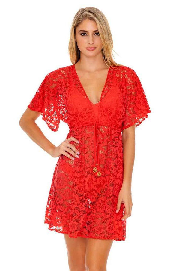 Luli Fama Corazon De Seda DEEP V SHORT TUNIC